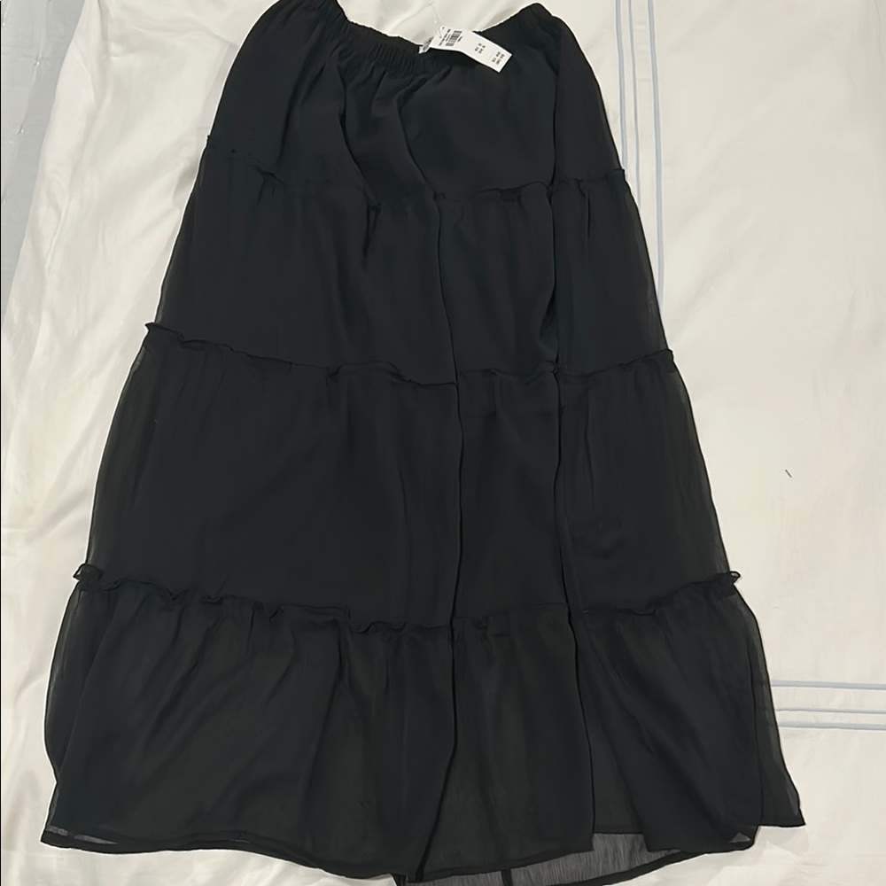 Elegant Black Tiered Skirt